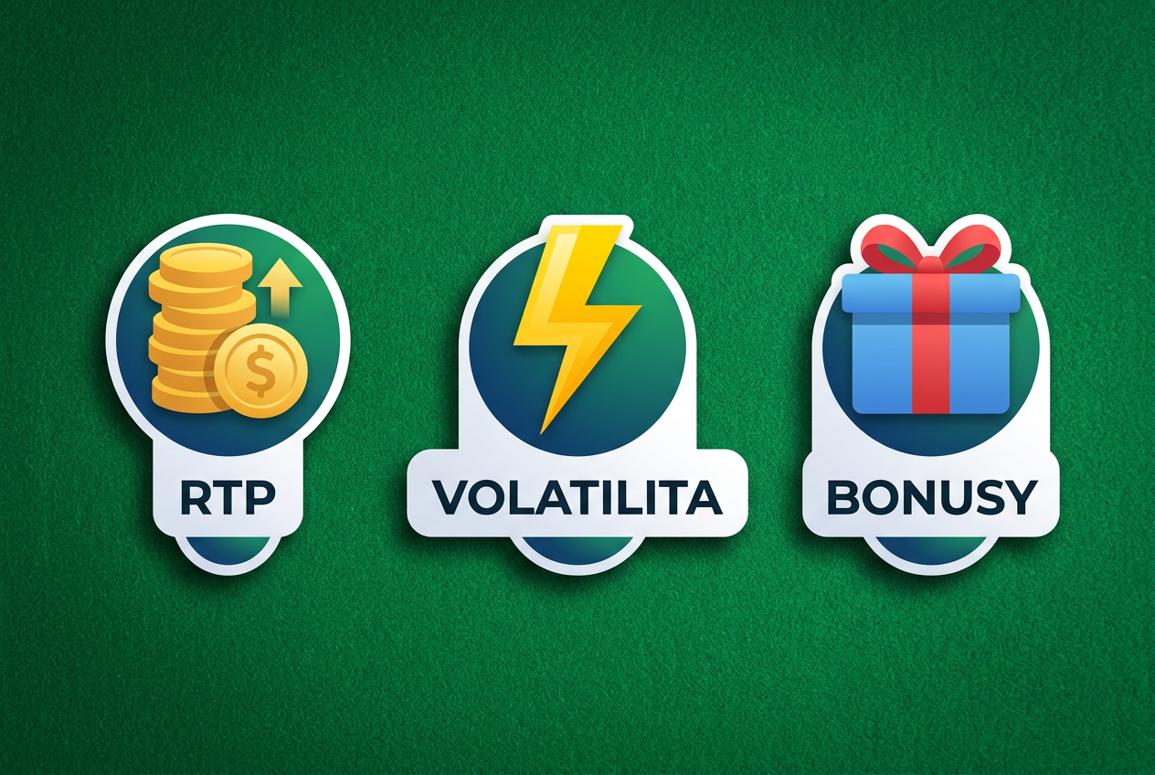 Infografika klíčových parametrů casino her: RTP a volatilita
